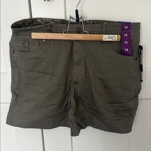 Olive Green Casual Shorts